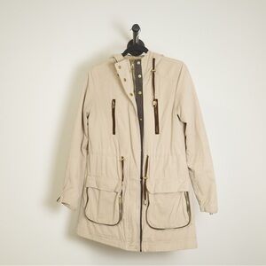 Zara Basic Beige Parka Jacket Size US S